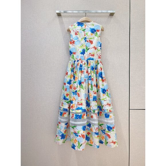 CAROLINA HERRERA Floral Print Cotton Dress - Picture 7 of 7